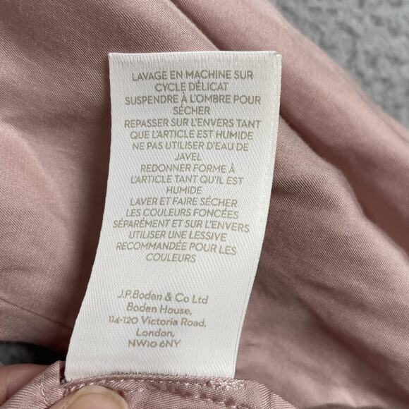 Boden Blouse Womens US 2 Pink Long Sleeve Ruffle Silk Blend Romantic Top - Picture 6 of 9